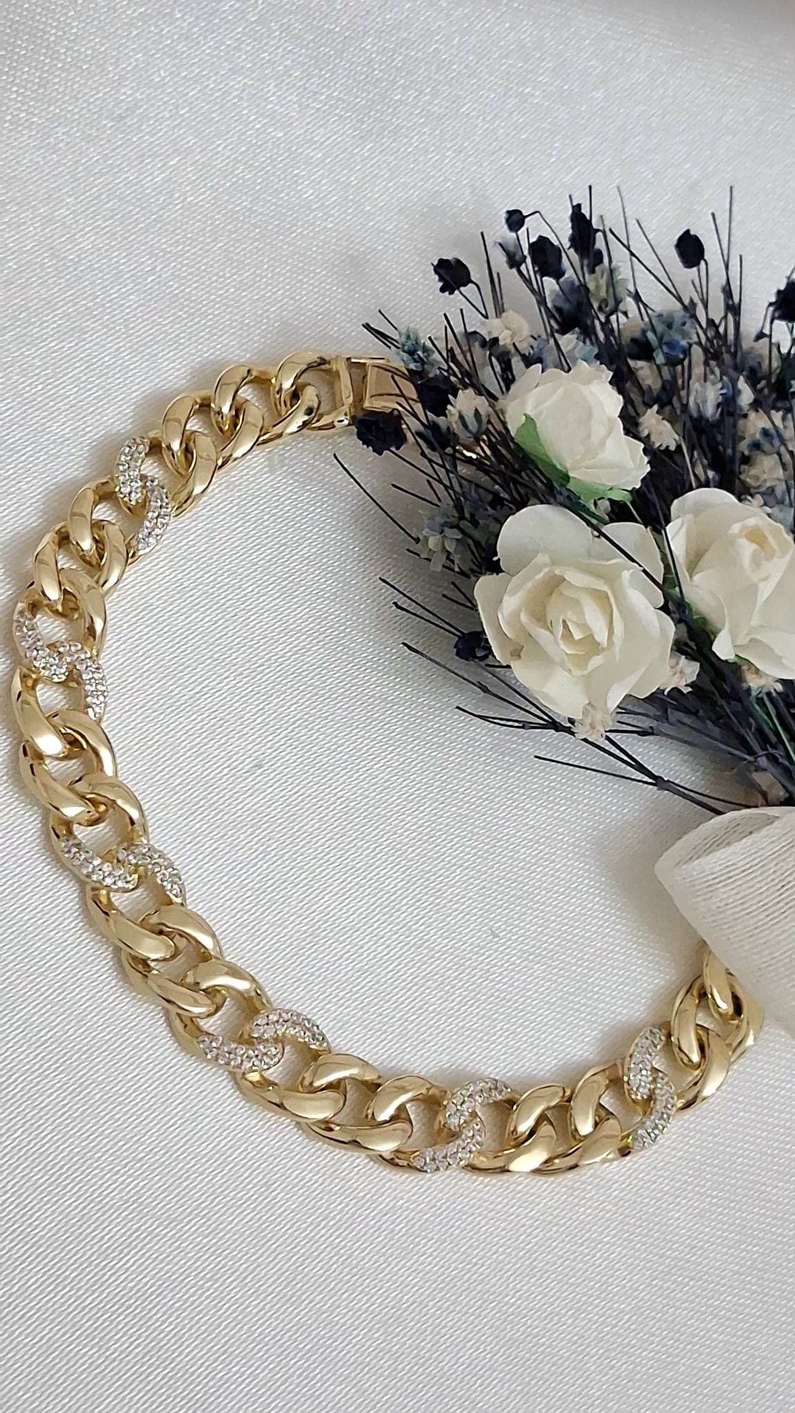 XUPING Bileklik - Kalın Zincir Arası Taş Detaylı